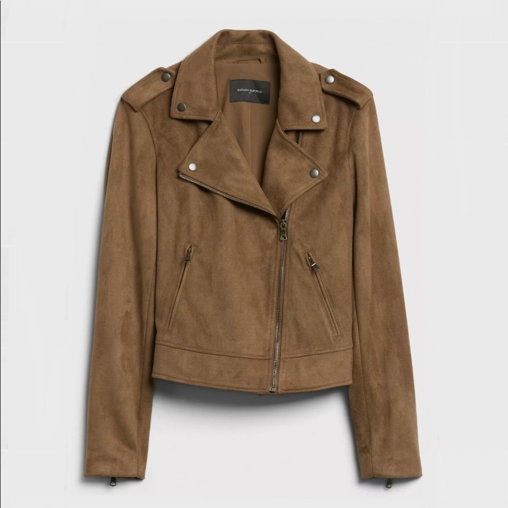 Vegan Suede Utility Zipper Jacket